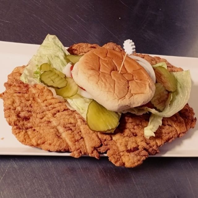 Breaded Pork Tenderloin Sandwich Basket.